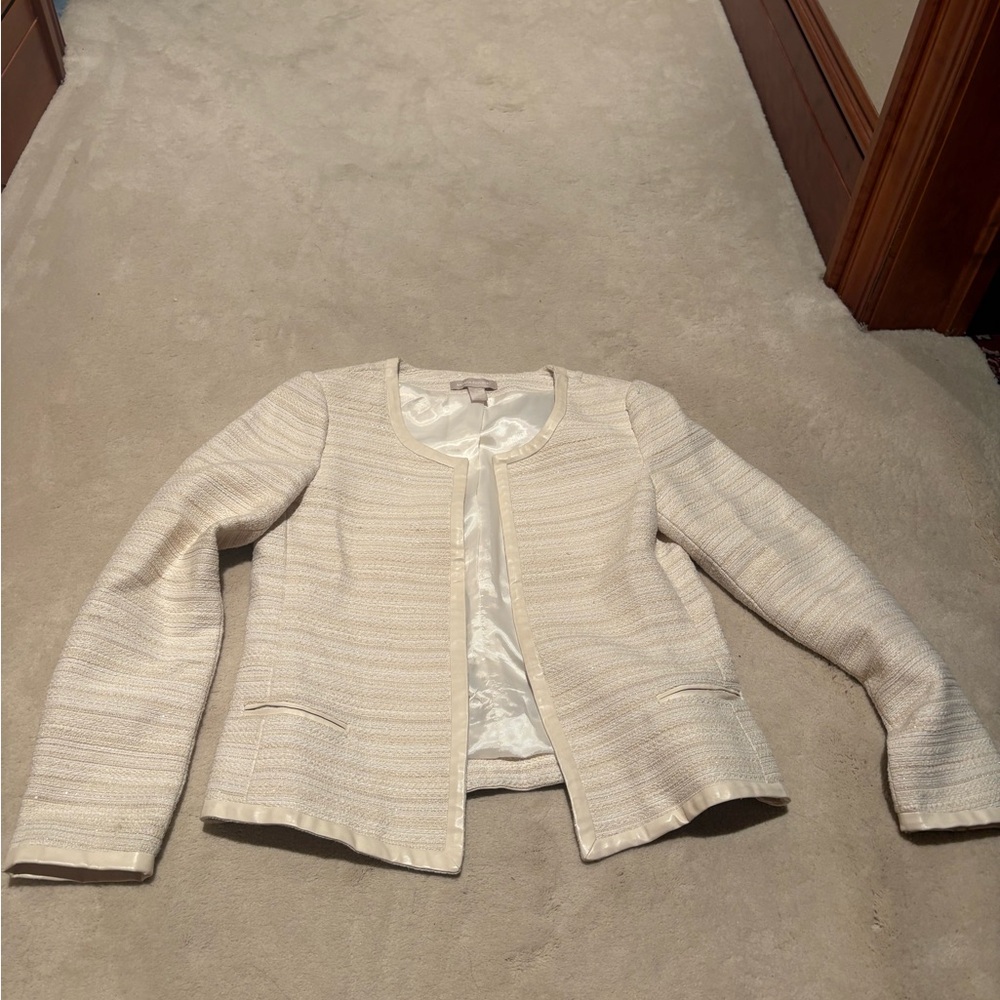 Banana Republic Cream Textured Blazer